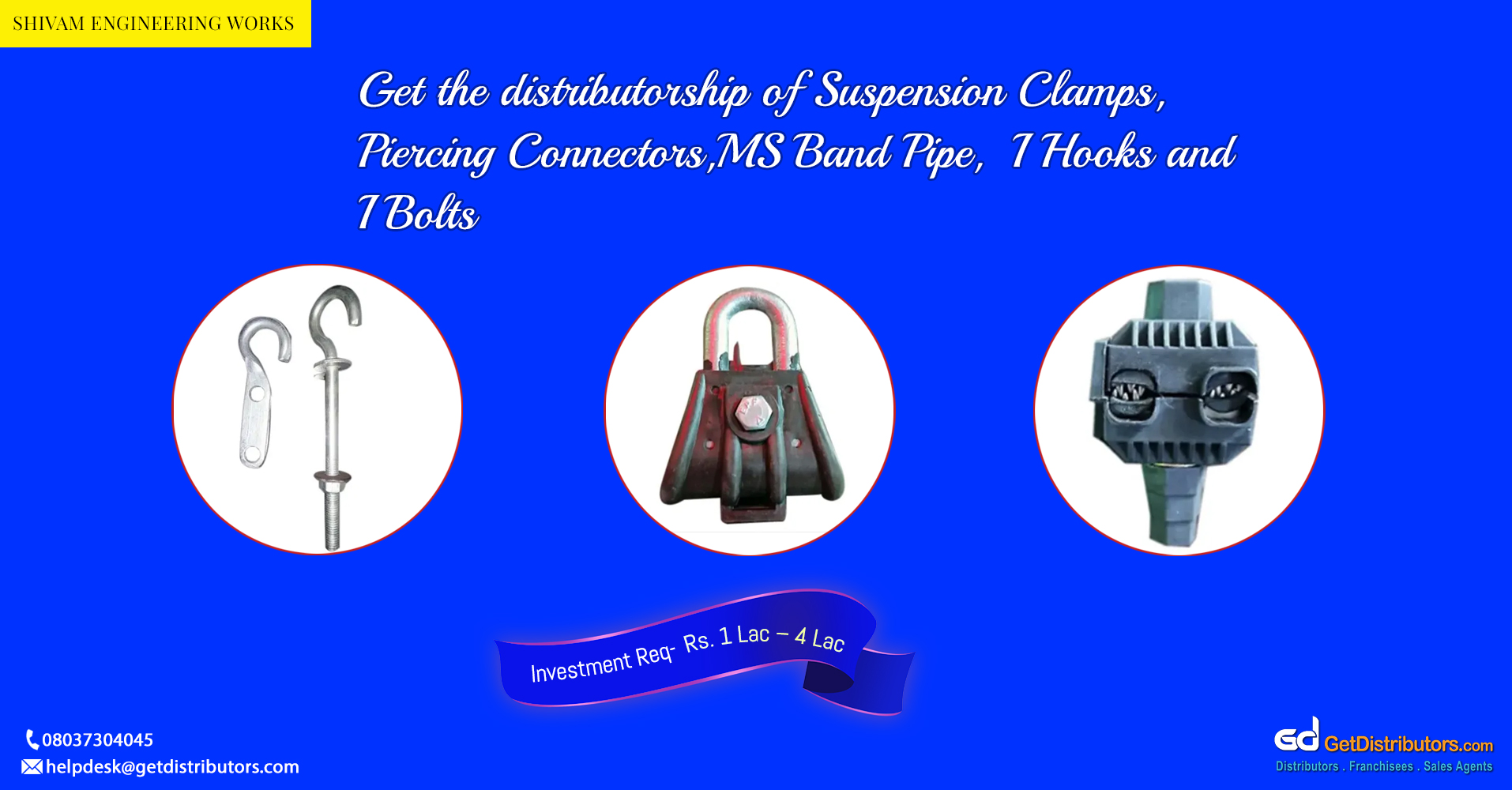 Distributorship of clamps, clips, bolts, and other items