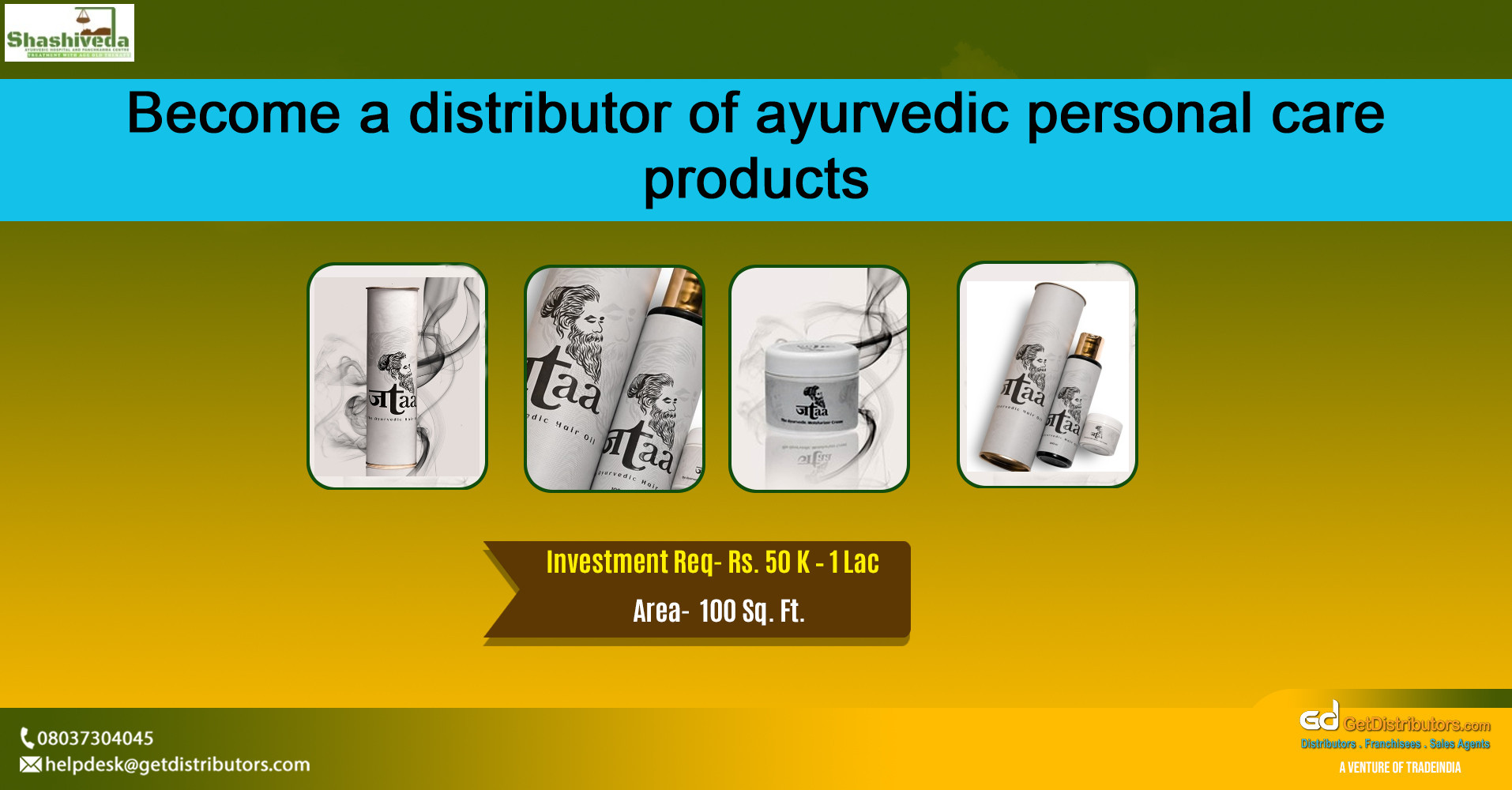 Become a distributor of ayurvedic personal care products