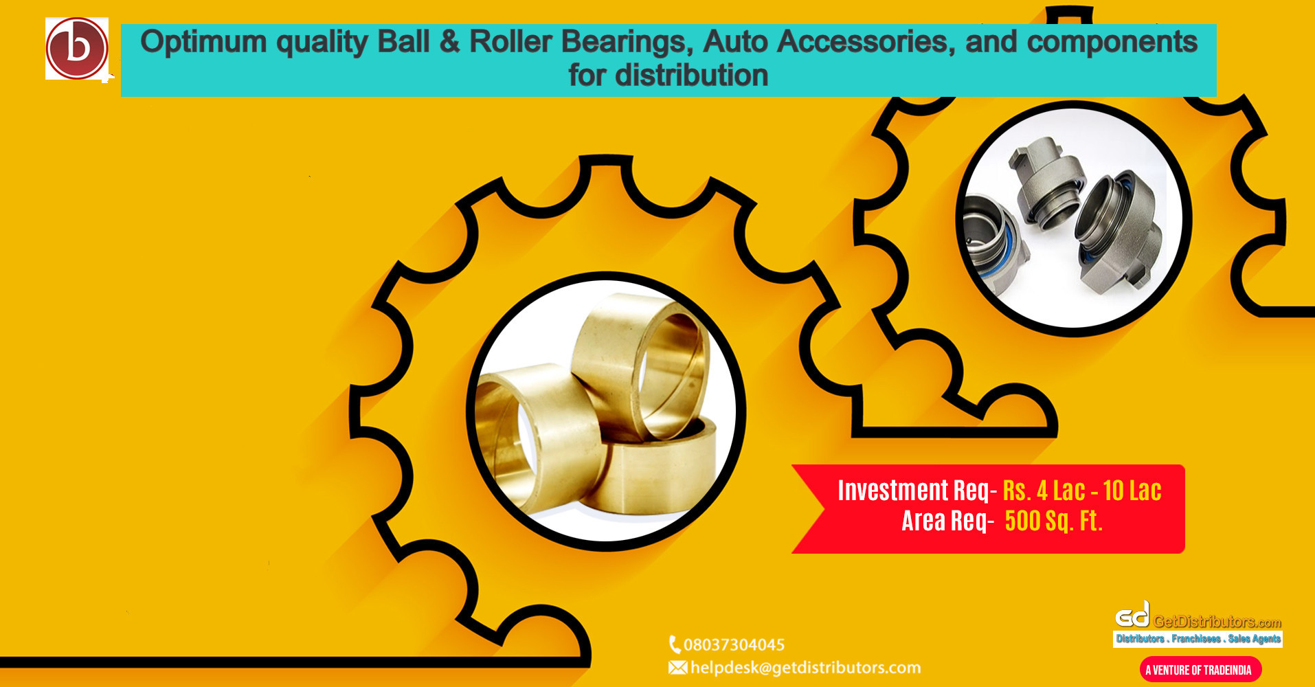 Optimum quality Ball & Roller Bearings, Auto Accessories, and components for distribution