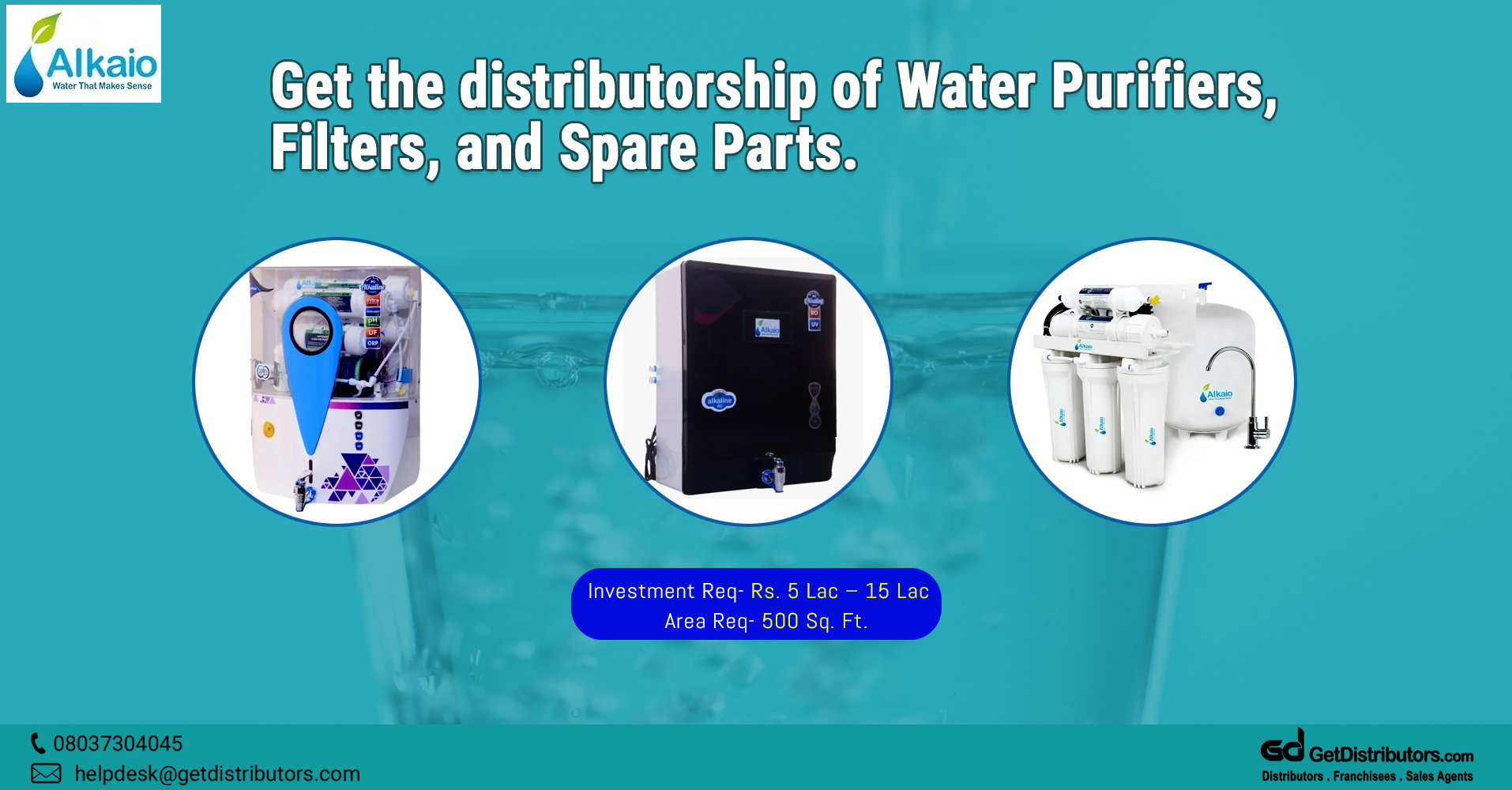 Water purifiers, filters, and spare parts for distribution