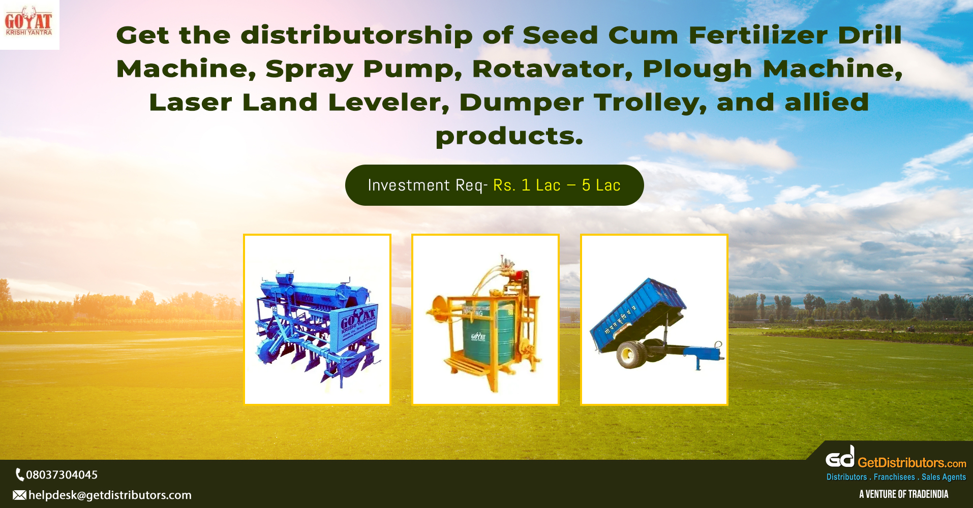 Distributorship of agricultural machinery