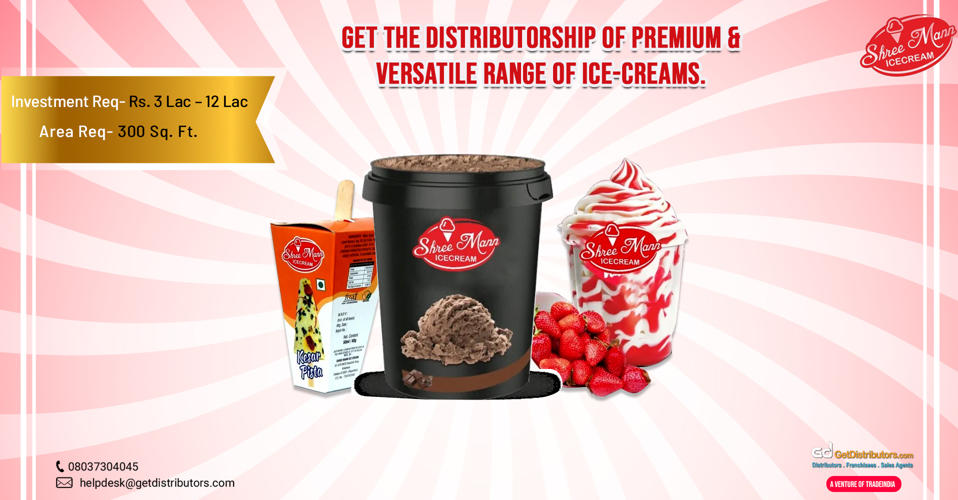 Mouth-watering ice creams for distribution