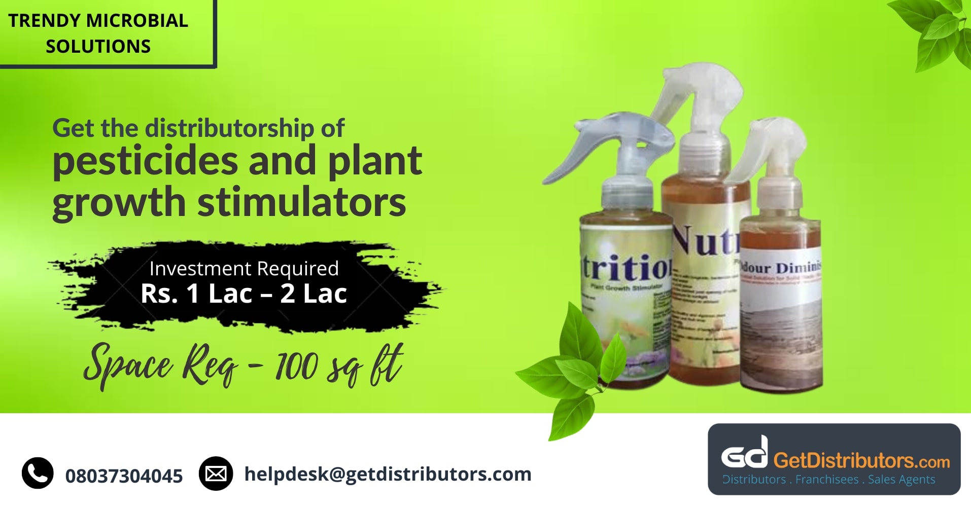 Wide range of organic pesticides and plant growth stimulators for distribution