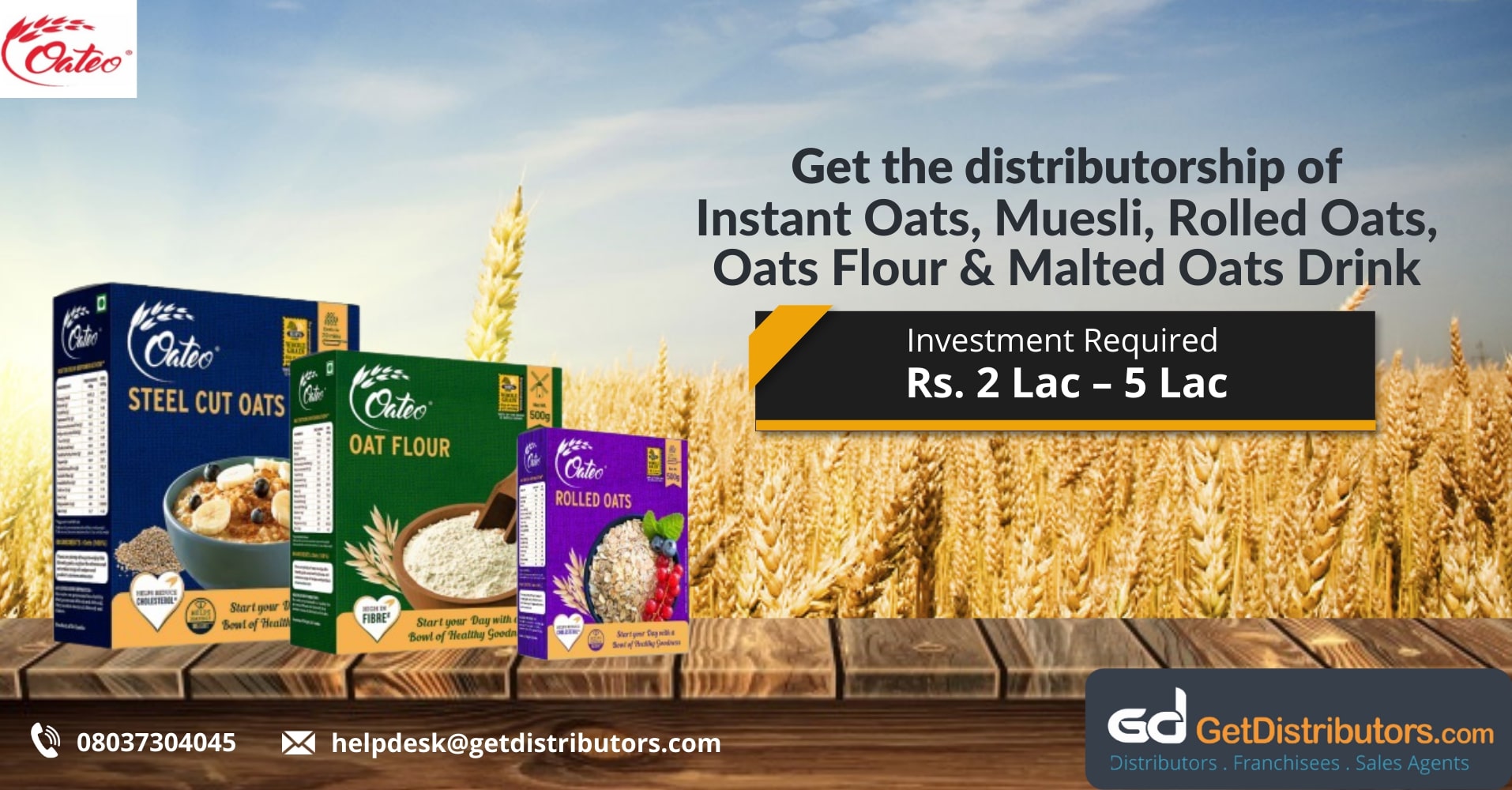 Distributorship of tasty and healthy oats