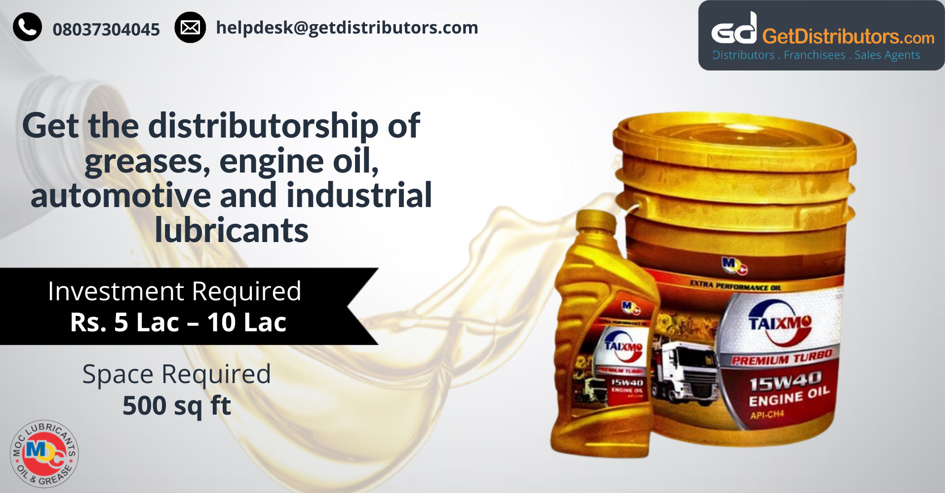 Take the distributorship of top-grade lubricants