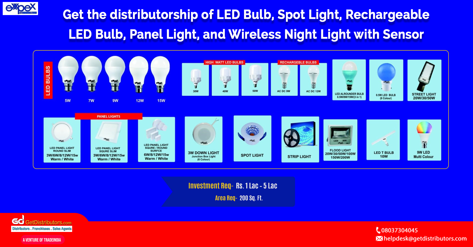 Take the distributorship of best-in-class LED lights and other products