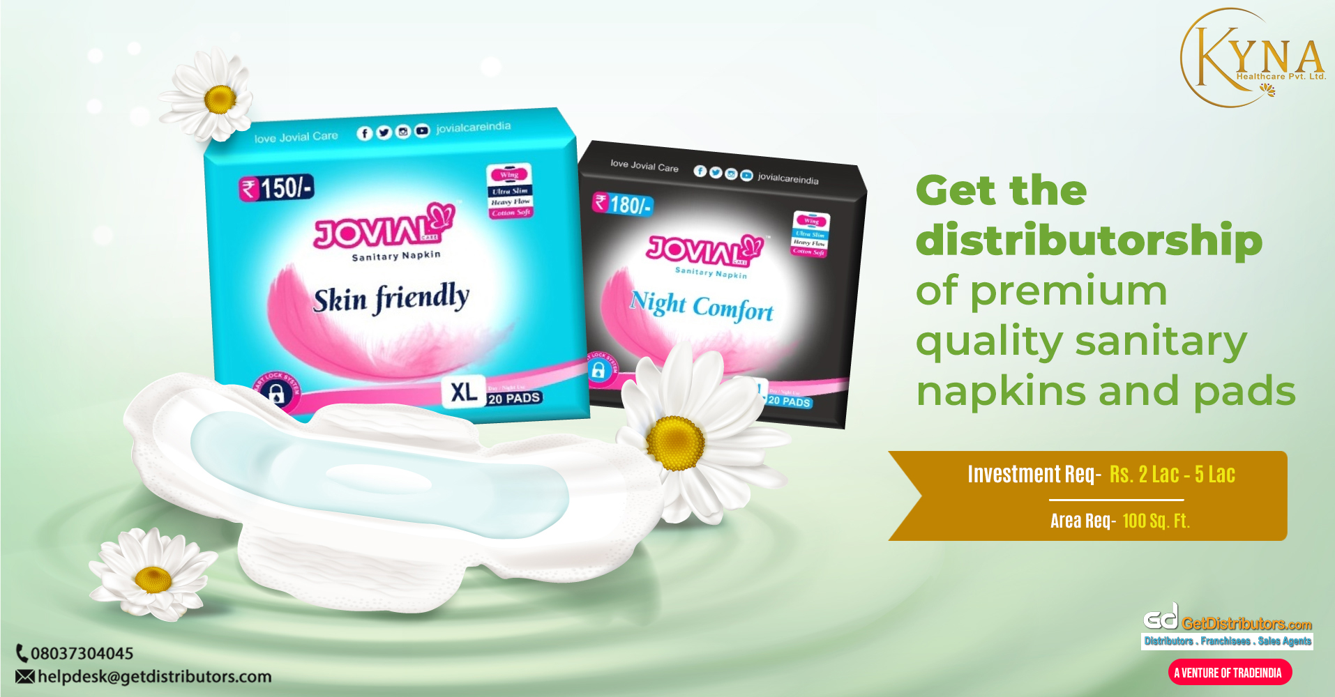 High-quality sanitary napkins and other products for distribution