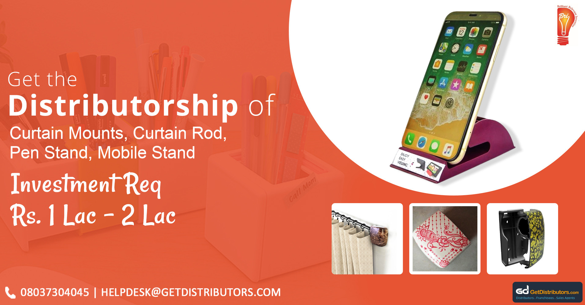 Distributorship of high-quality Curtain Mounts, Curtain Rods, Pen Stands, and Mobile Stands