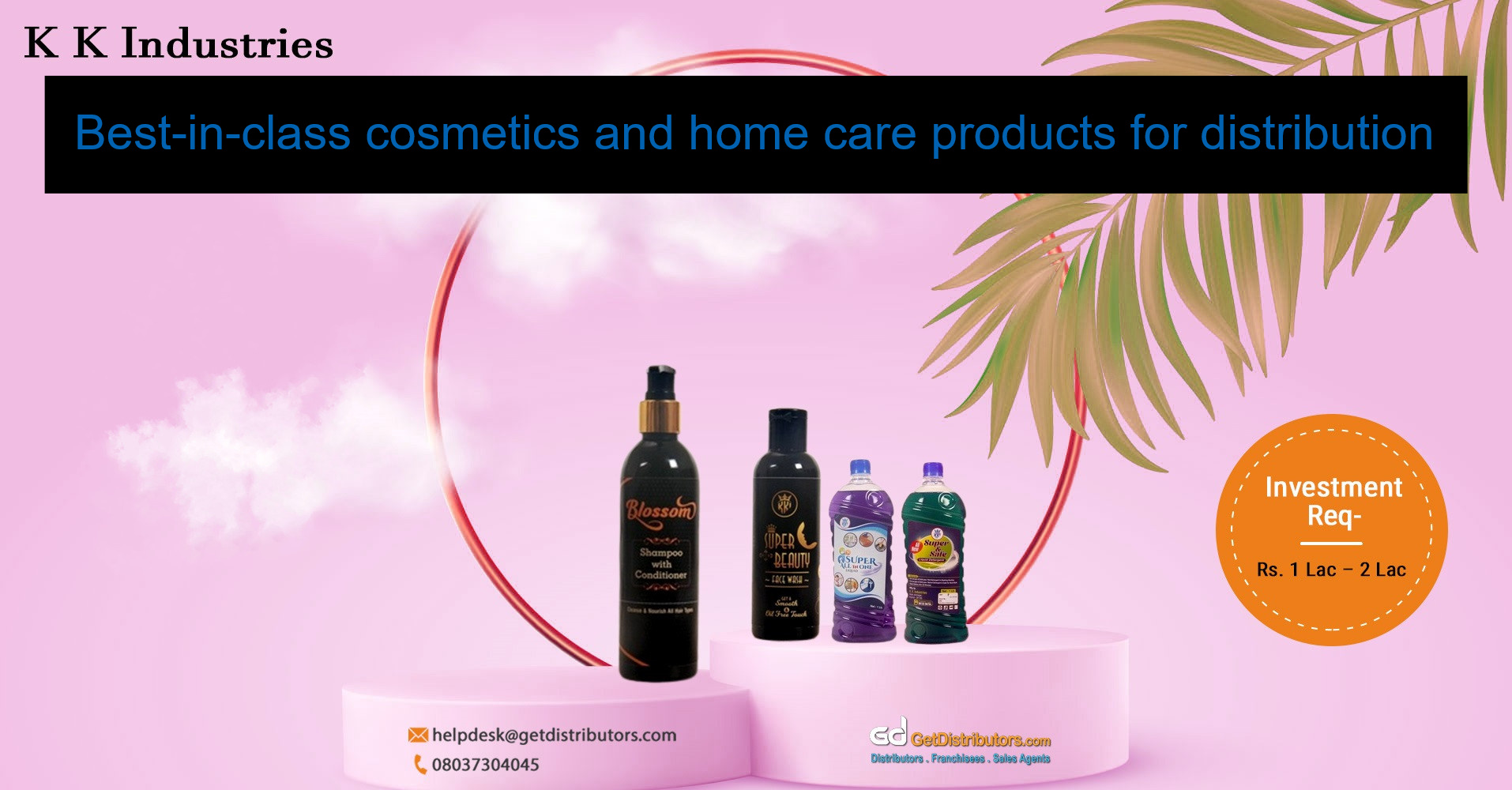 Best-in-class cosmetics and home care products for distribution