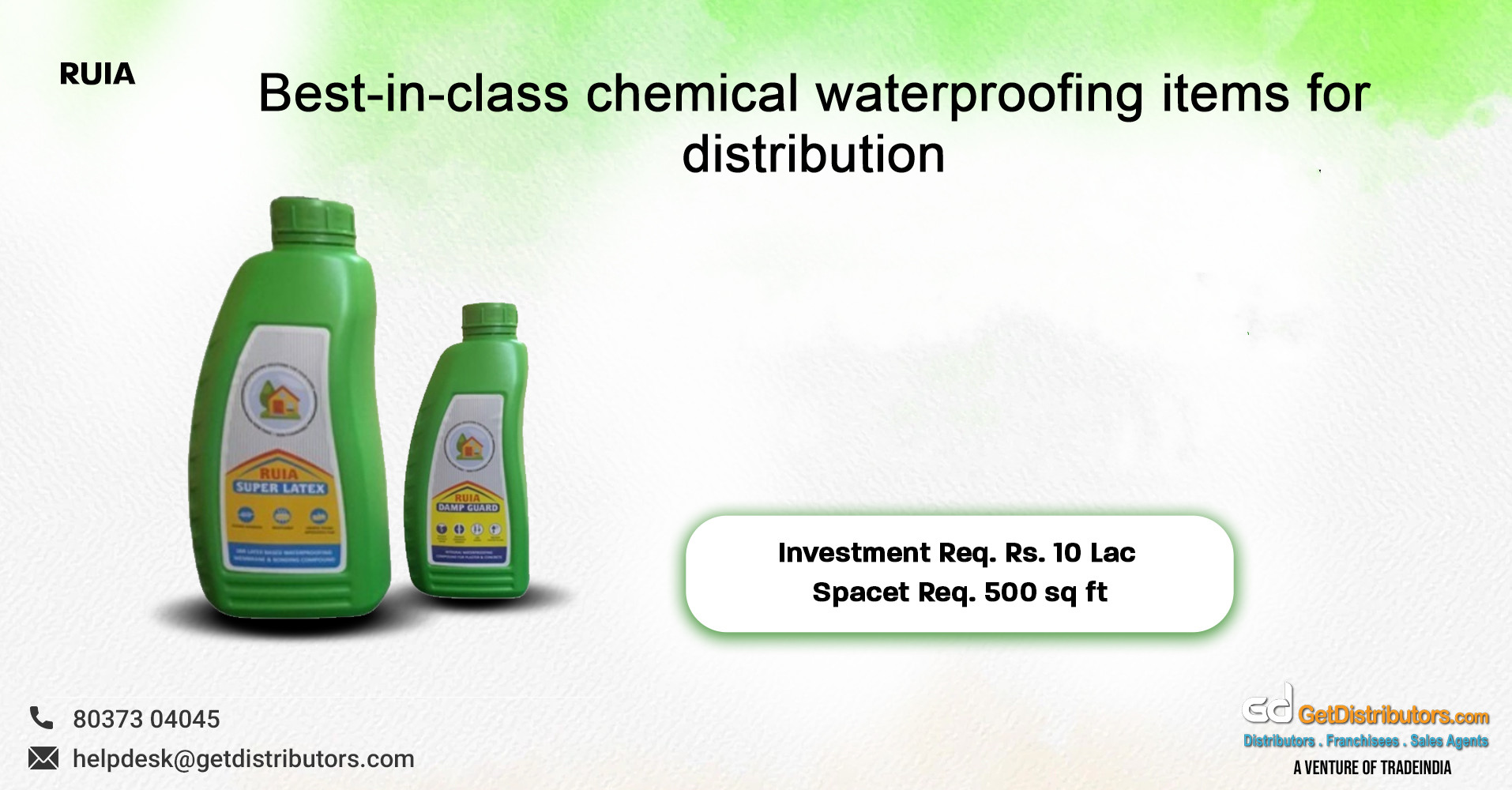 Best-in-class chemical waterproofing items for distribution
