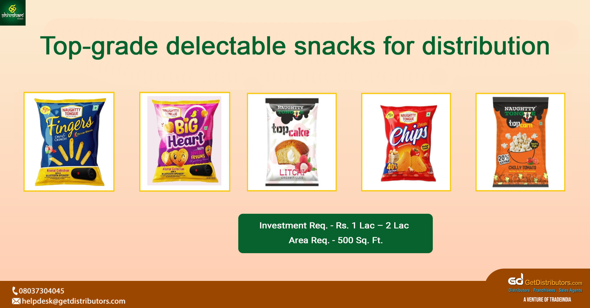 Top-grade delectable snacks for distribution
