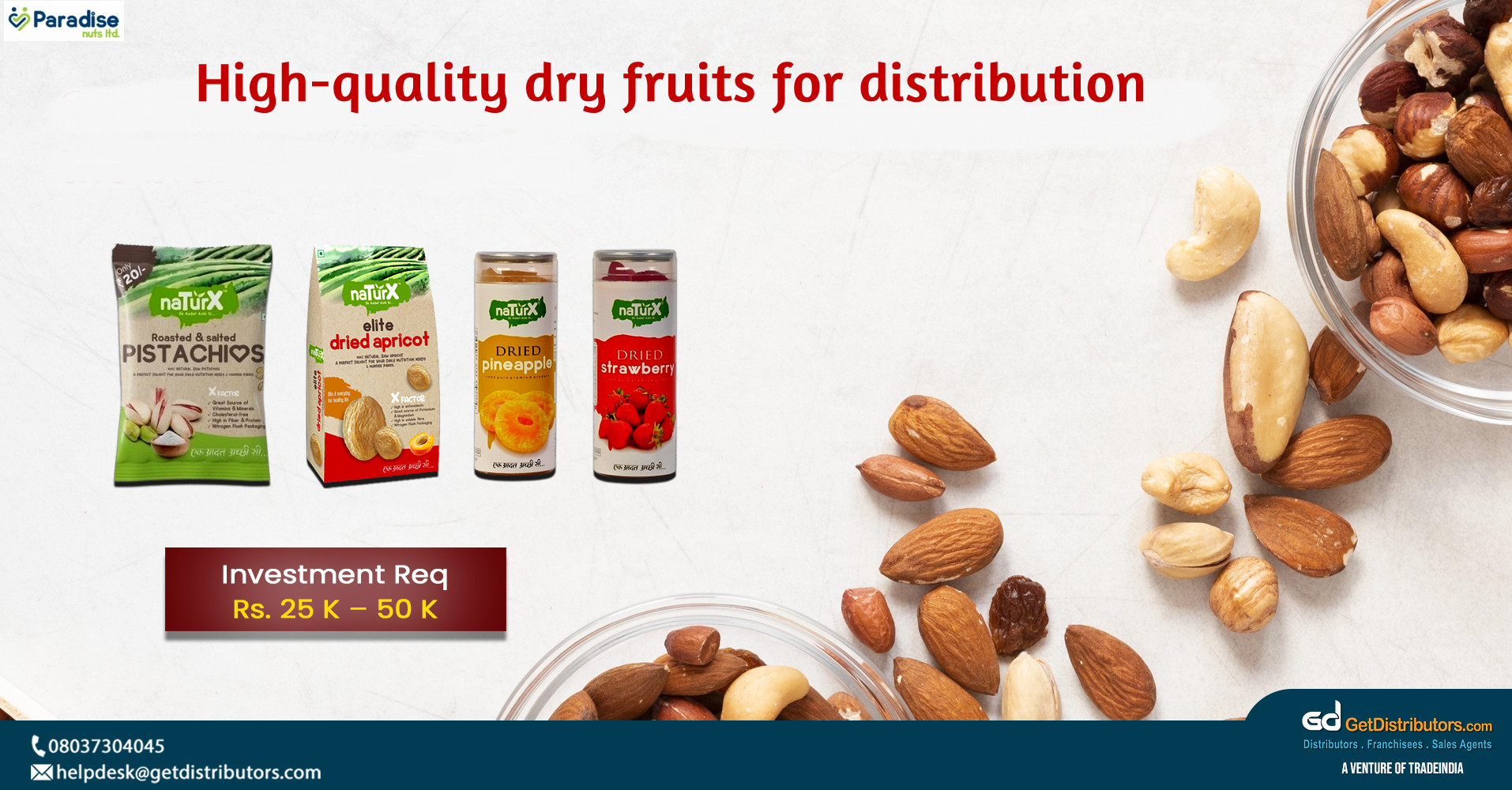 High-quality dry fruits for distribution