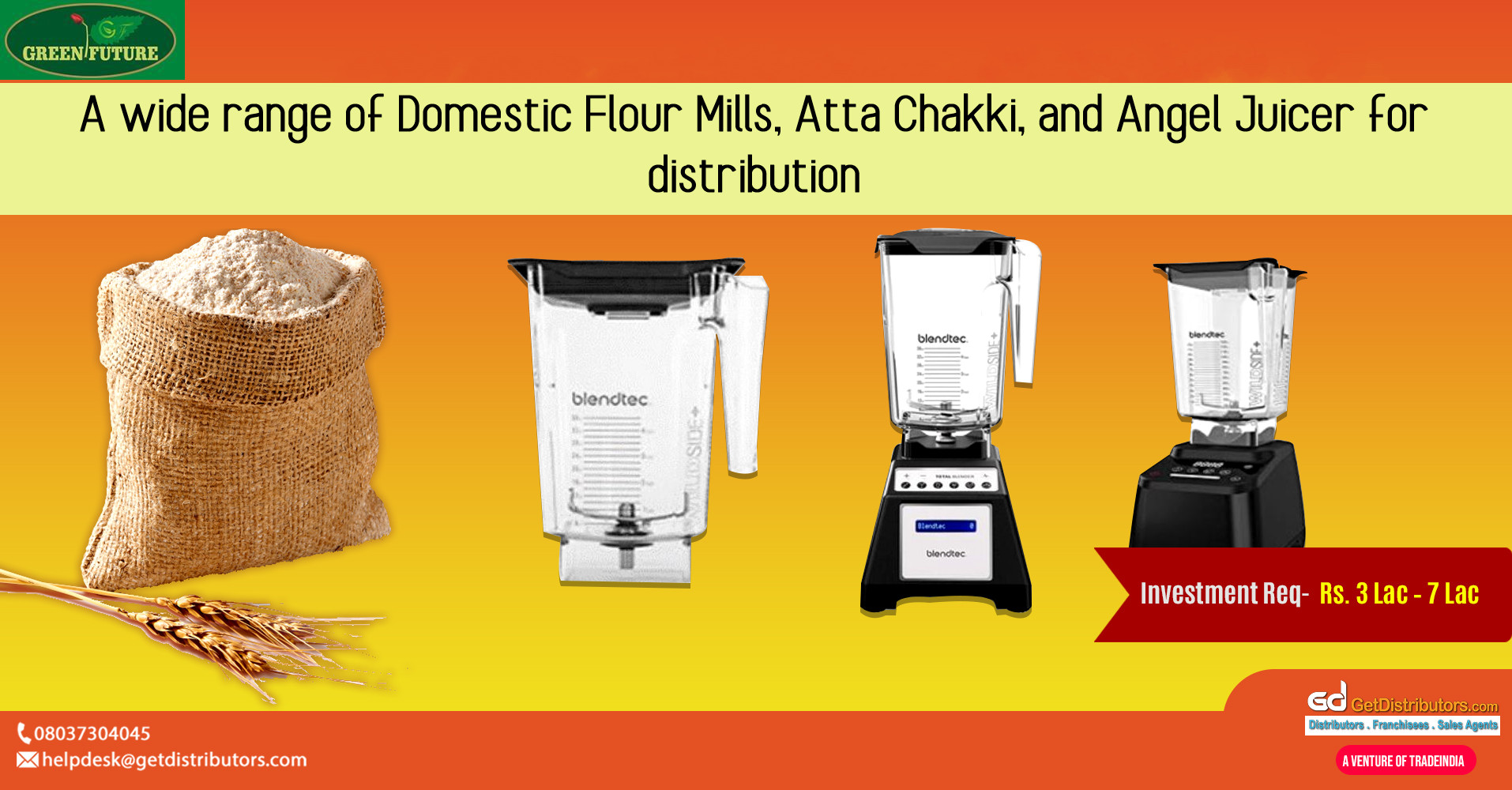 A wide range of Domestic Flour Mills, Atta Chakki, and Angel Juicer for distribution