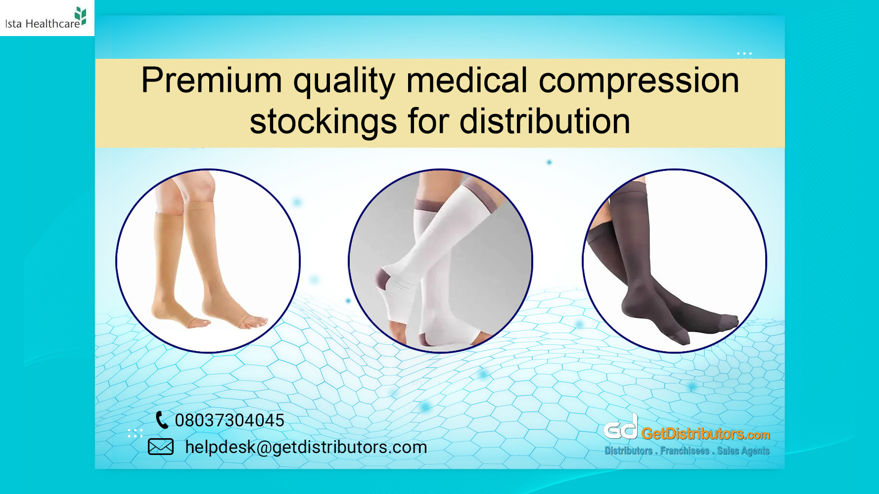 Premium quality medical compression stockings for distribution