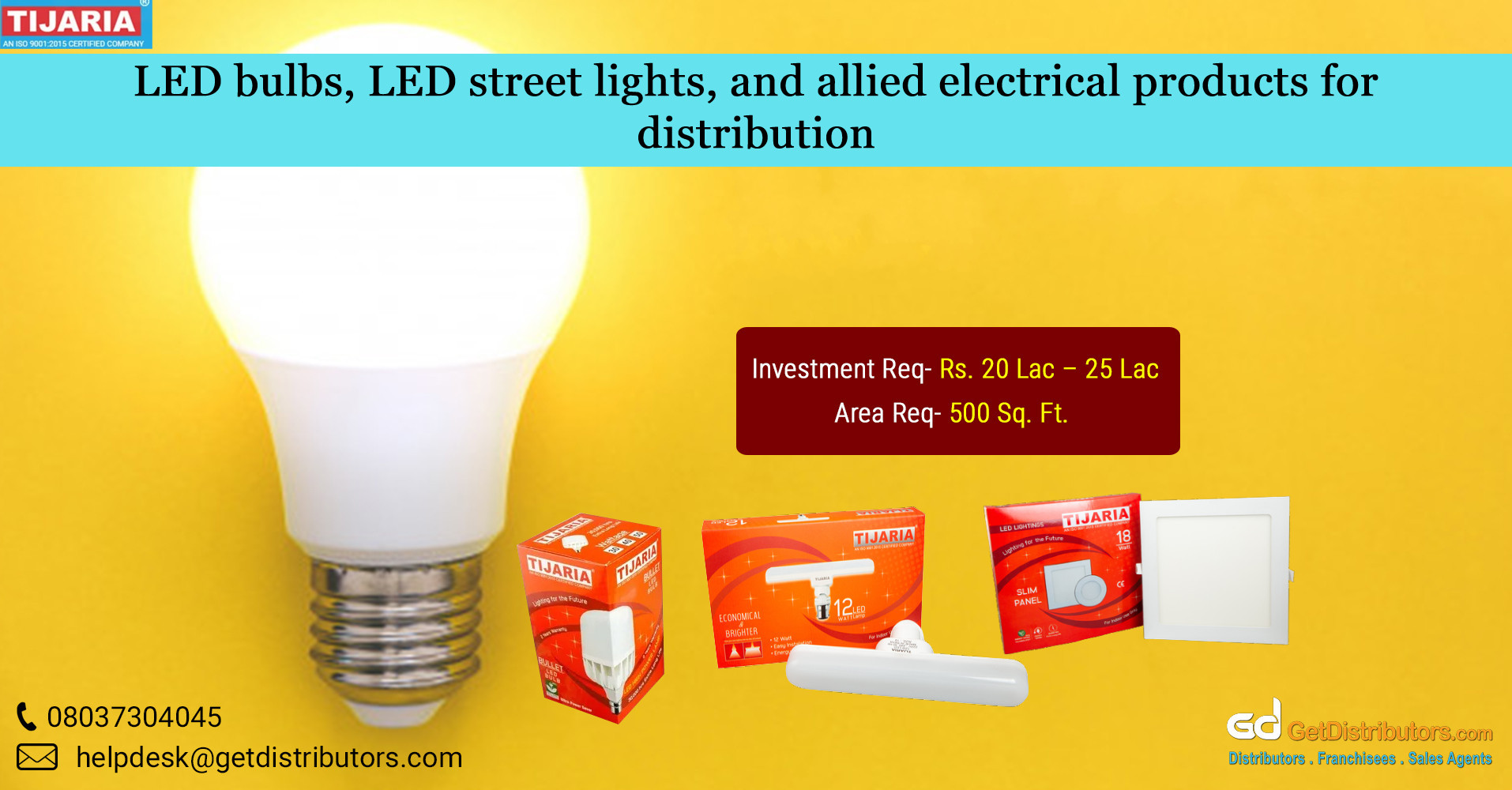 LED bulbs, LED street lights, and allied electrical products for distribution