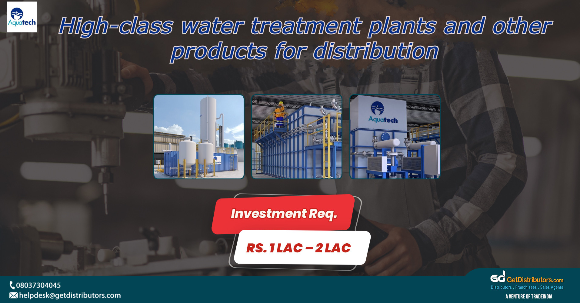 High-class water treatment plants and other products for distribution