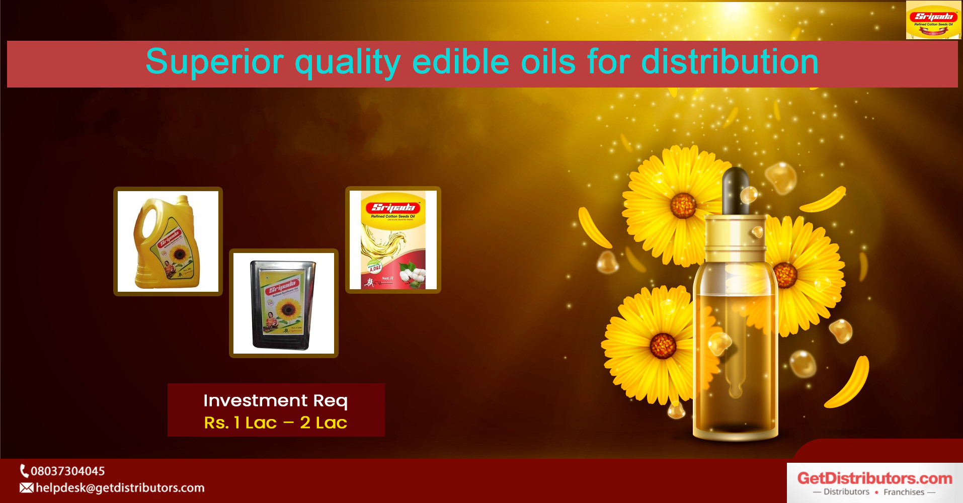 Superior quality edible oils for distribution