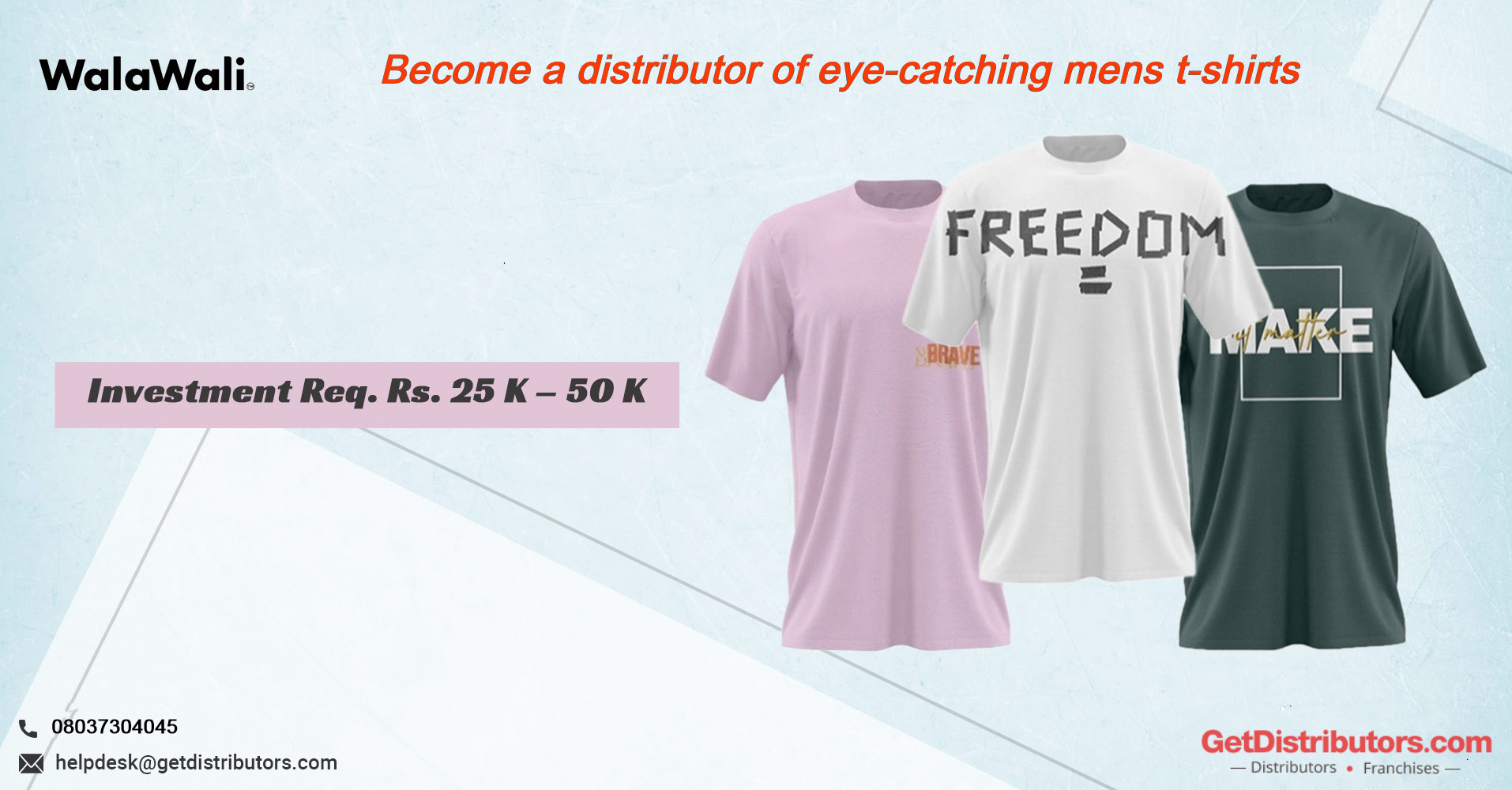 Become a distributor of eye-catching mens t-shirts