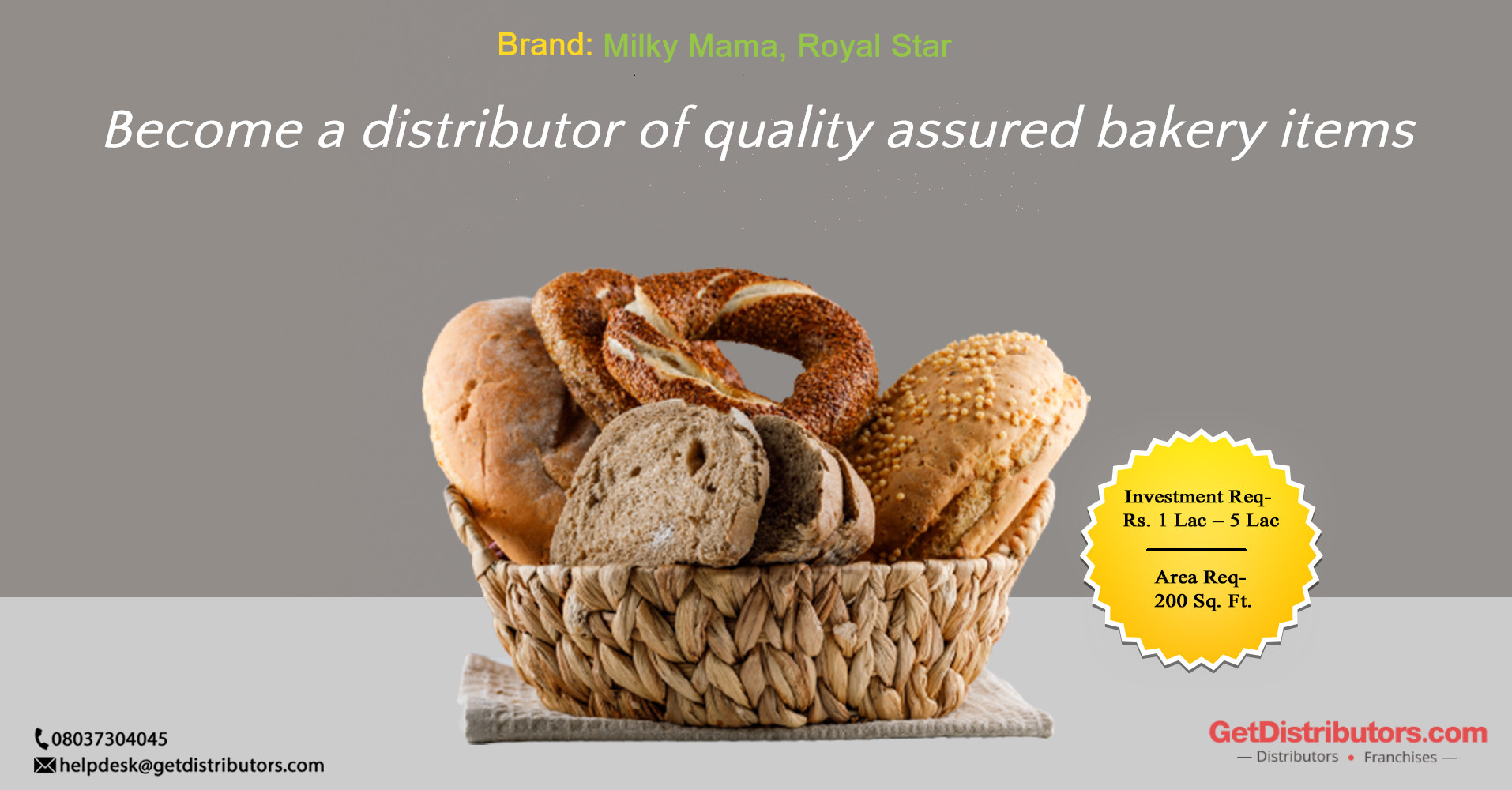 Become a distributor of quality assured bakery items