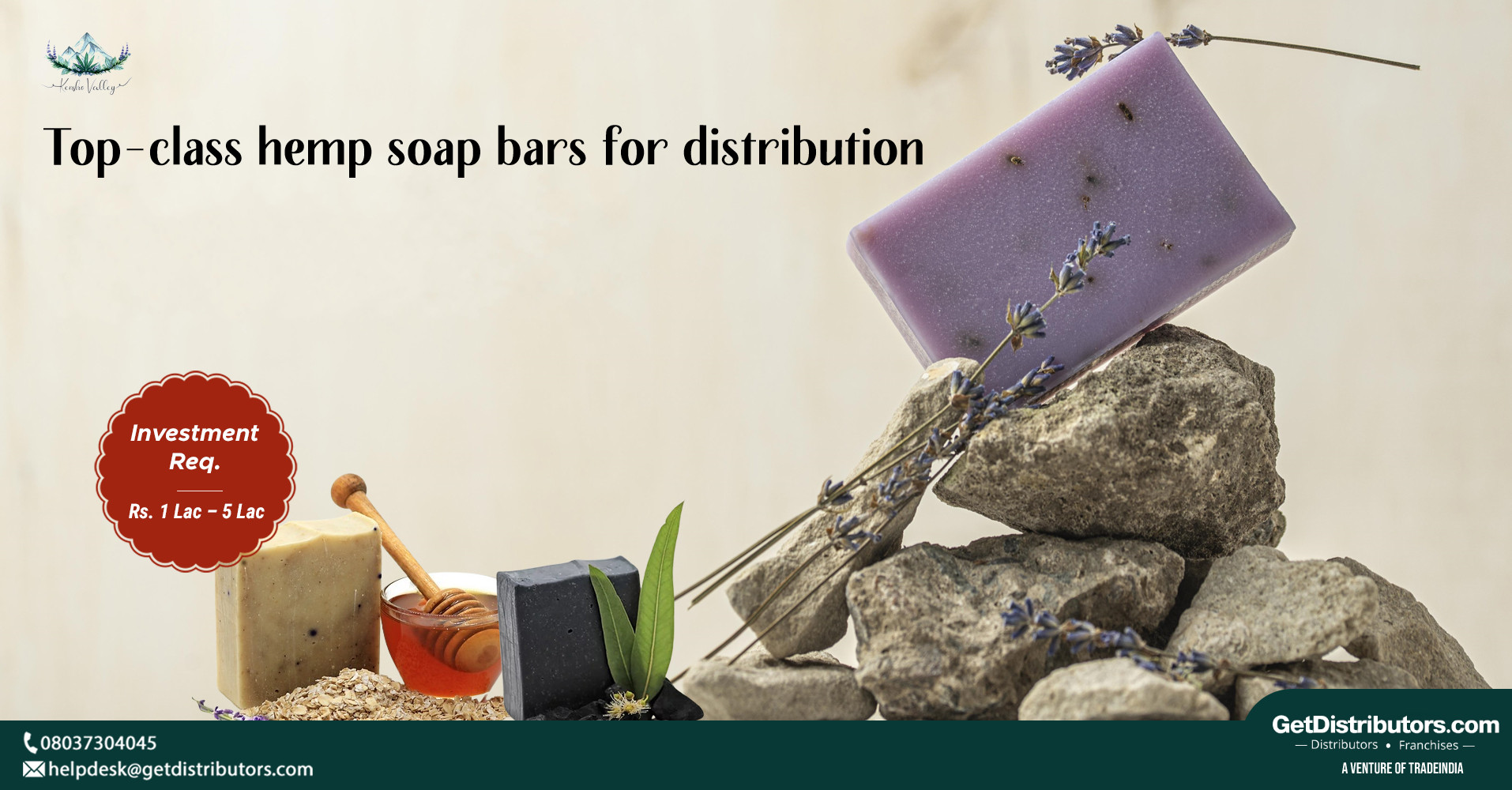 Top-class hemp soap bars for distribution